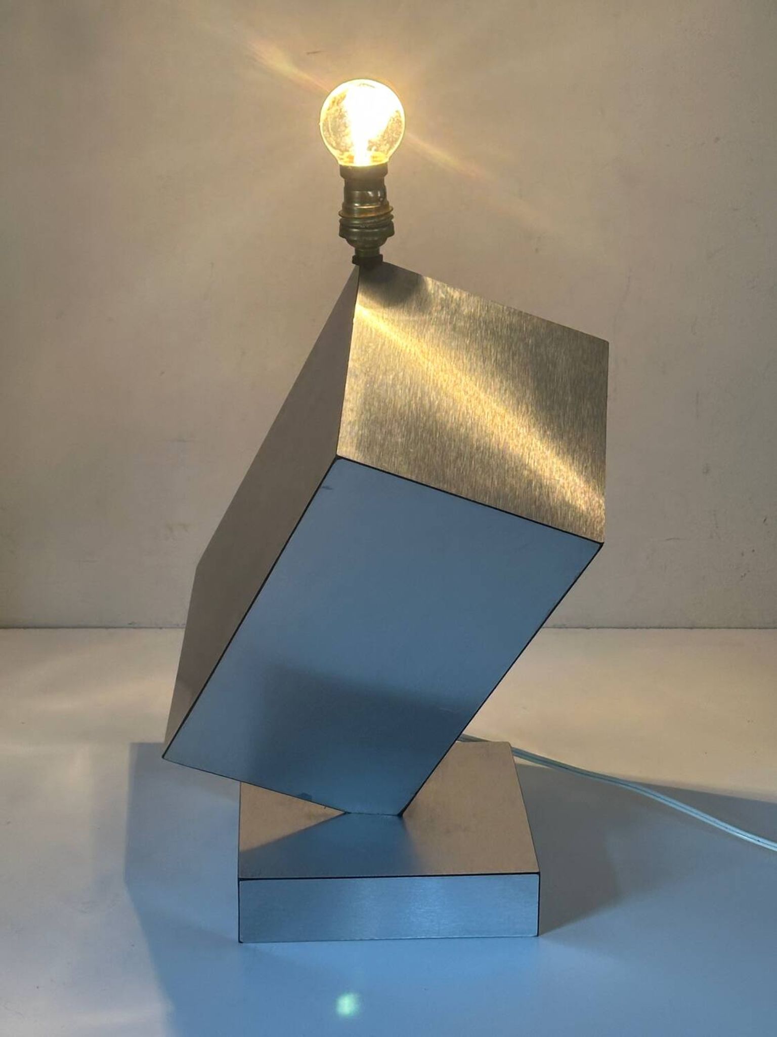 Vintage geometric lamp, 1970s design