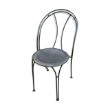 Black chair in vintage wrought iron 1980