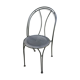 Chaise noire en fer forgé vintage 1980