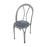 Black chair in vintage wrought iron 1980