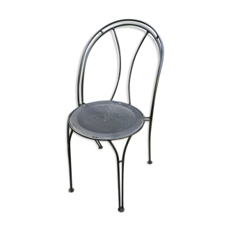 Black chair in vintage wrought iron 1980