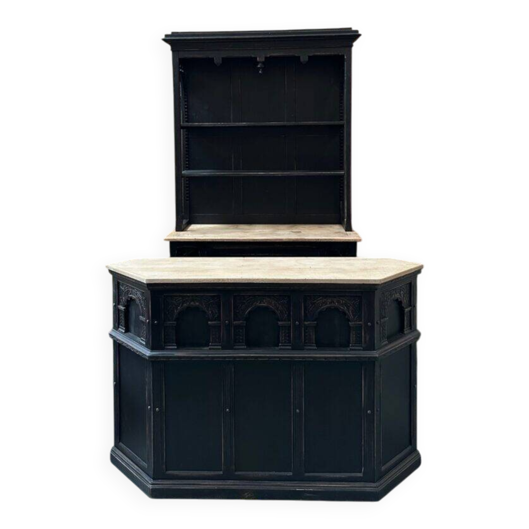 Patinated bar set from the early 20th century.