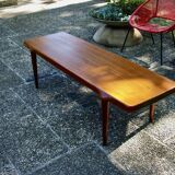 Vintage revtangular coffee table in solid teak by john boné denmark 1960s
