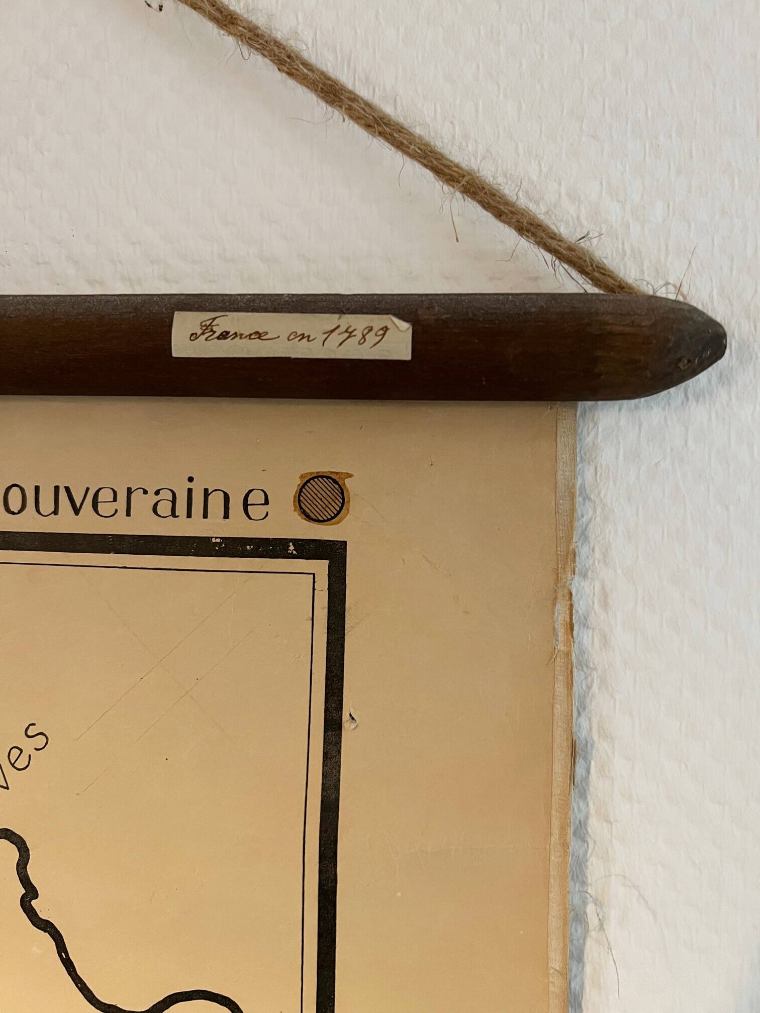 Map of France in 1789 - old school map to hang vintage school poster