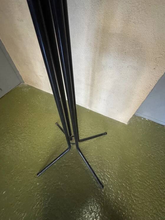 Italian design coat rack – Chrome metal and black lacquer – 1960s-1970s