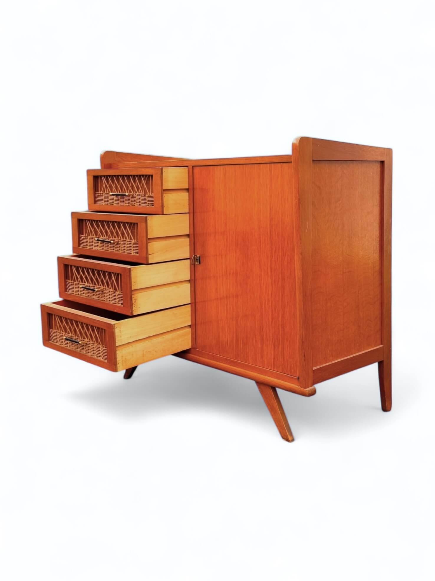 Vintage rattan sideboard