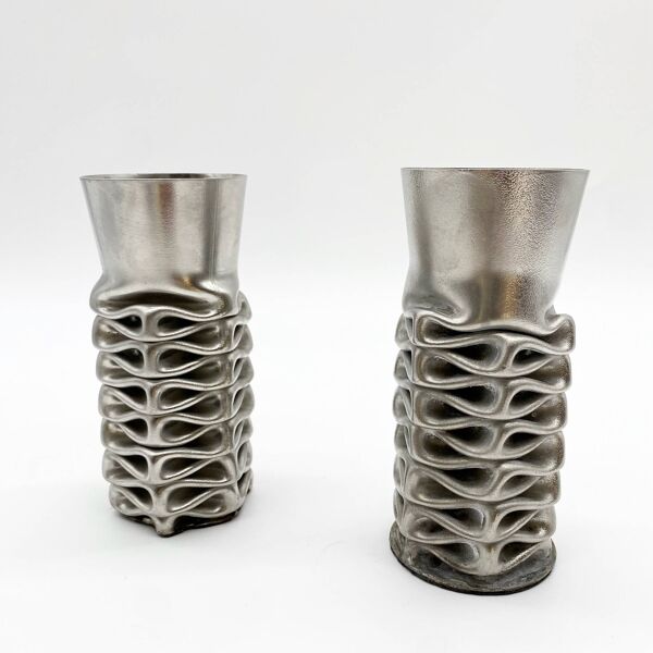 Paire de vases « compression » par jacques moniquet – 1970s