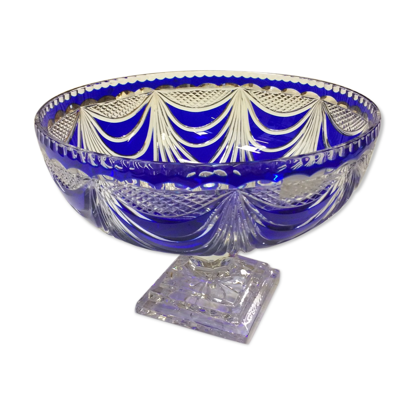 Dish Bohemian crystal two-tone