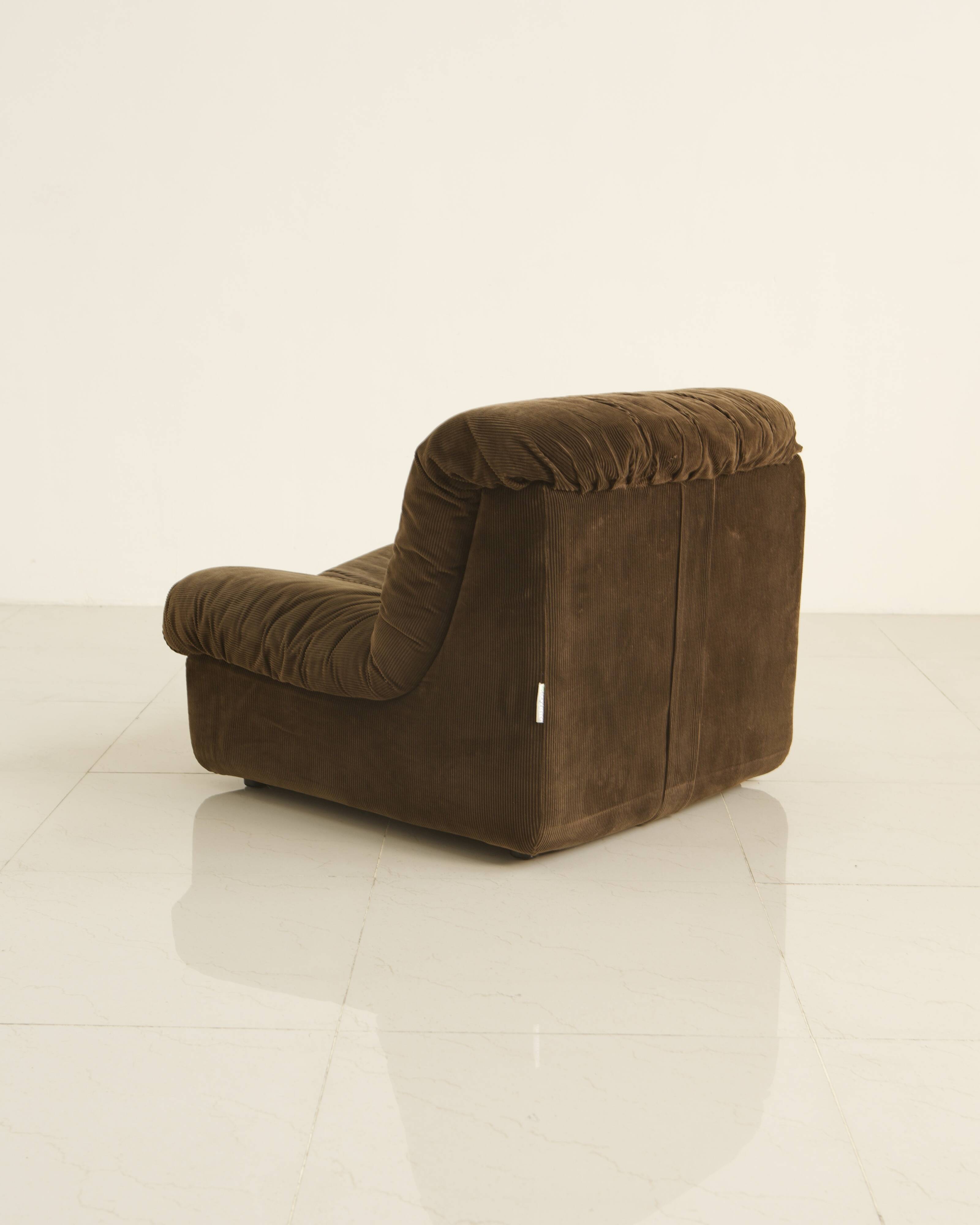 Canapé modulable en velours marron par Stilgamma 70's