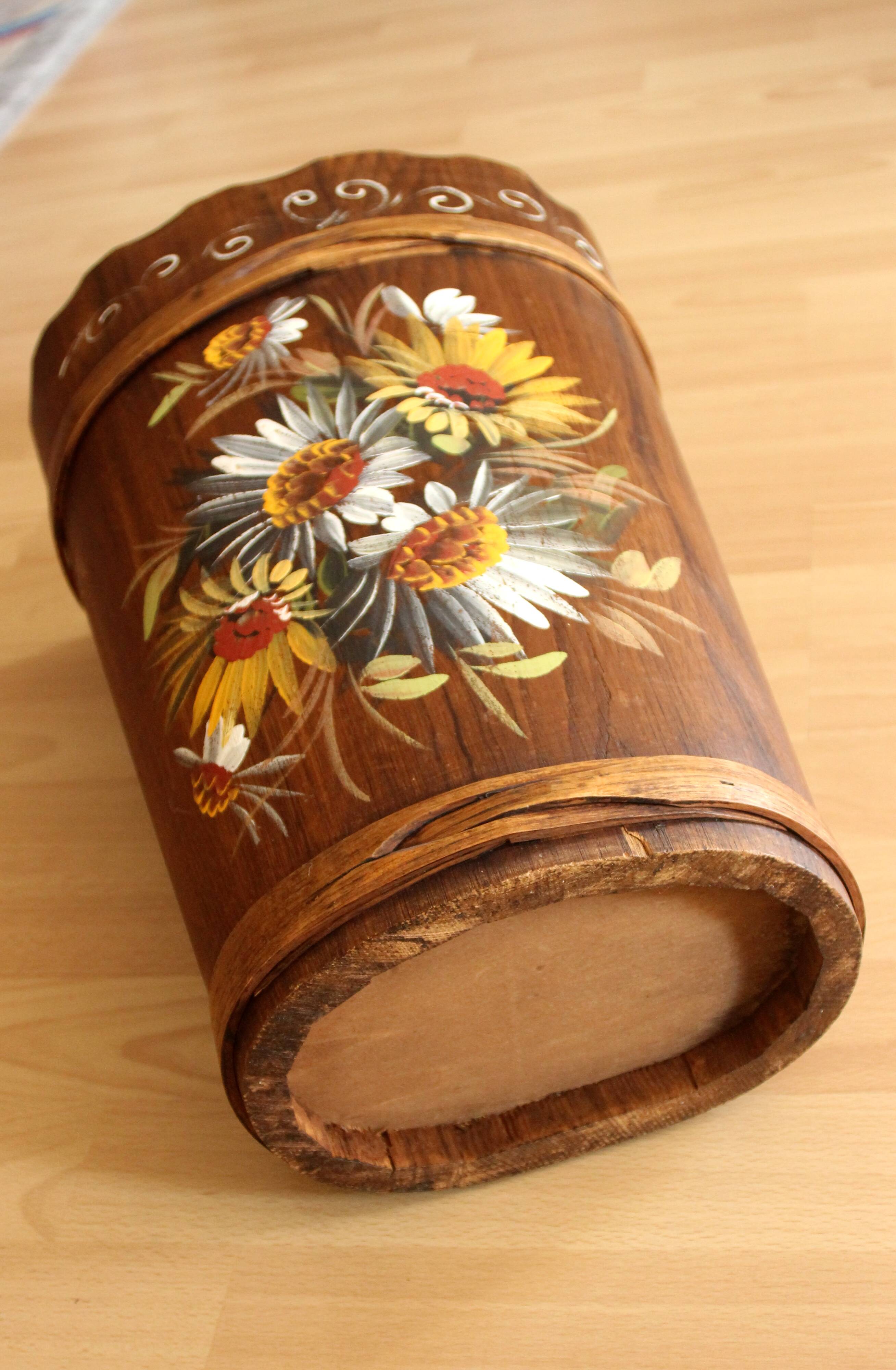 Handmade handpainted wooden umbrella stand - Vintage