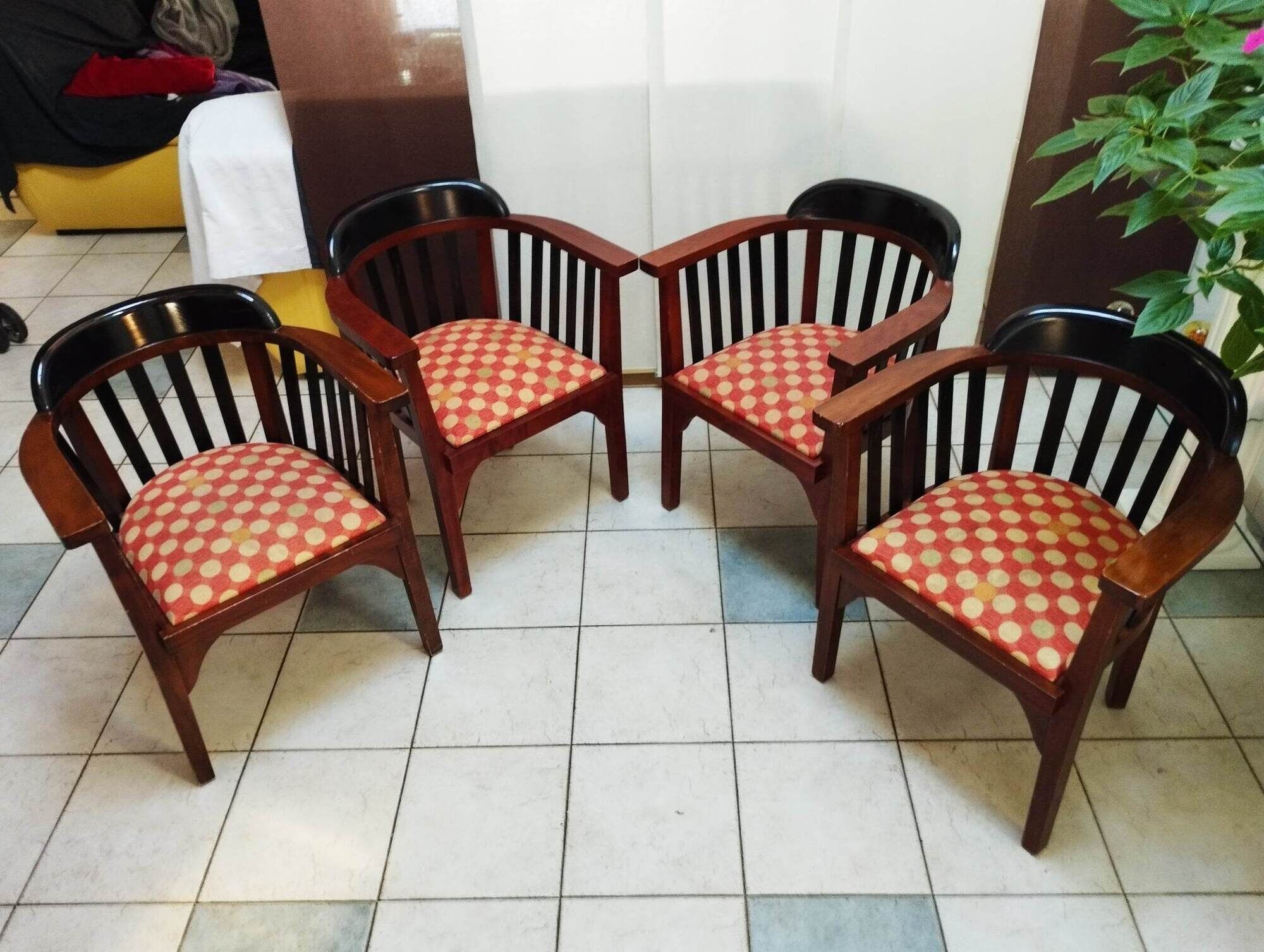 6 art nouveau armchairs