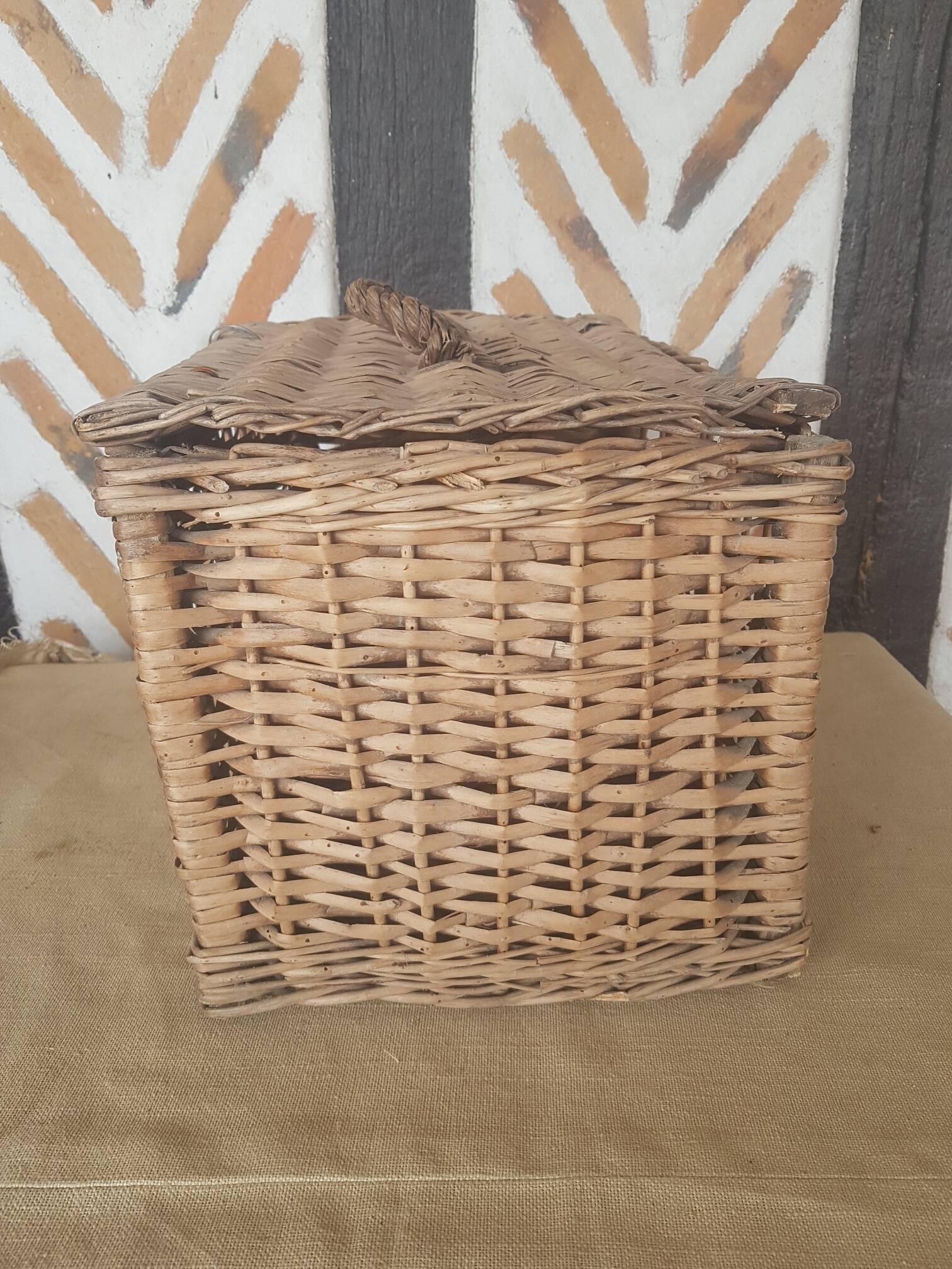 Panier de marché couvercle en osier