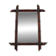 Art Nouveau Wooden Faux Bamboo Mirror, France, 1920