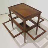 Marquetry table with display case