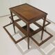 Marquetry table with display case