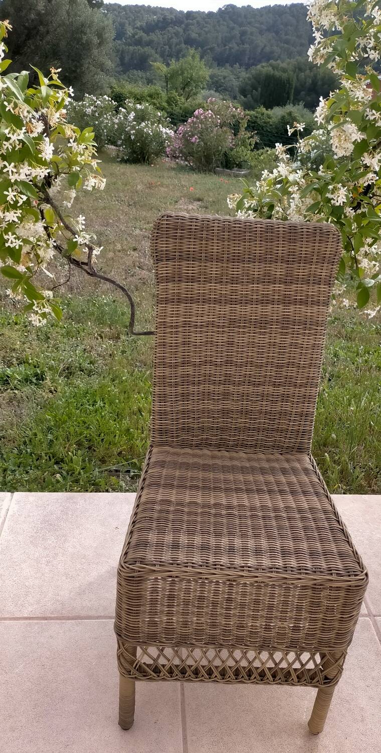 Wicker and rattan chair