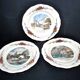 Sarreguemines set of 3 flat plates Obernai village Alsace by Loux