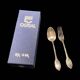 Fork and soup spoon in silver metal in their box from the brand "CERAVER OSTEAL"