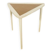 Arthur Umanoff white and wood tripod coffee table