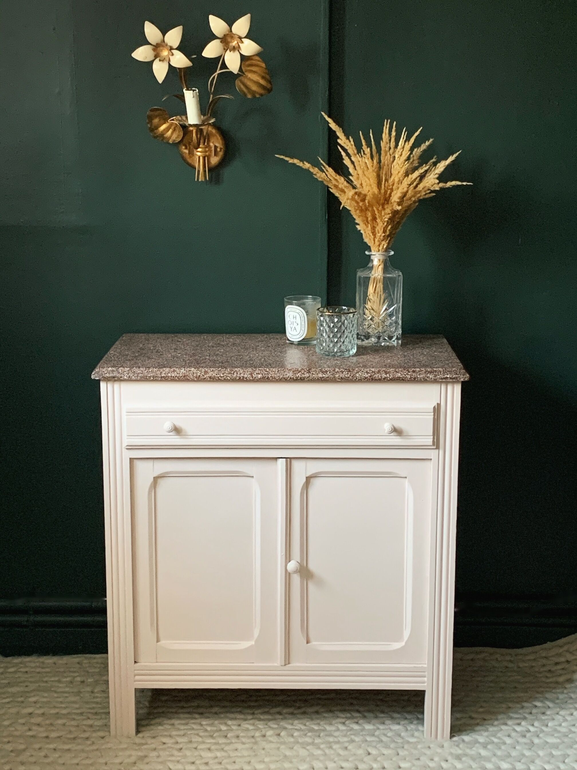 Powder pink and terrazzo dresser