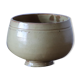 Ball vase in pale yellow glazed sandstone
