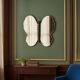Vintage wall mirror "Butterfly" with wooden accent