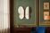 Vintage wall mirror "Butterfly" with wooden accent
