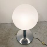 Lampe de table italienne en verre et chrome, années 1960