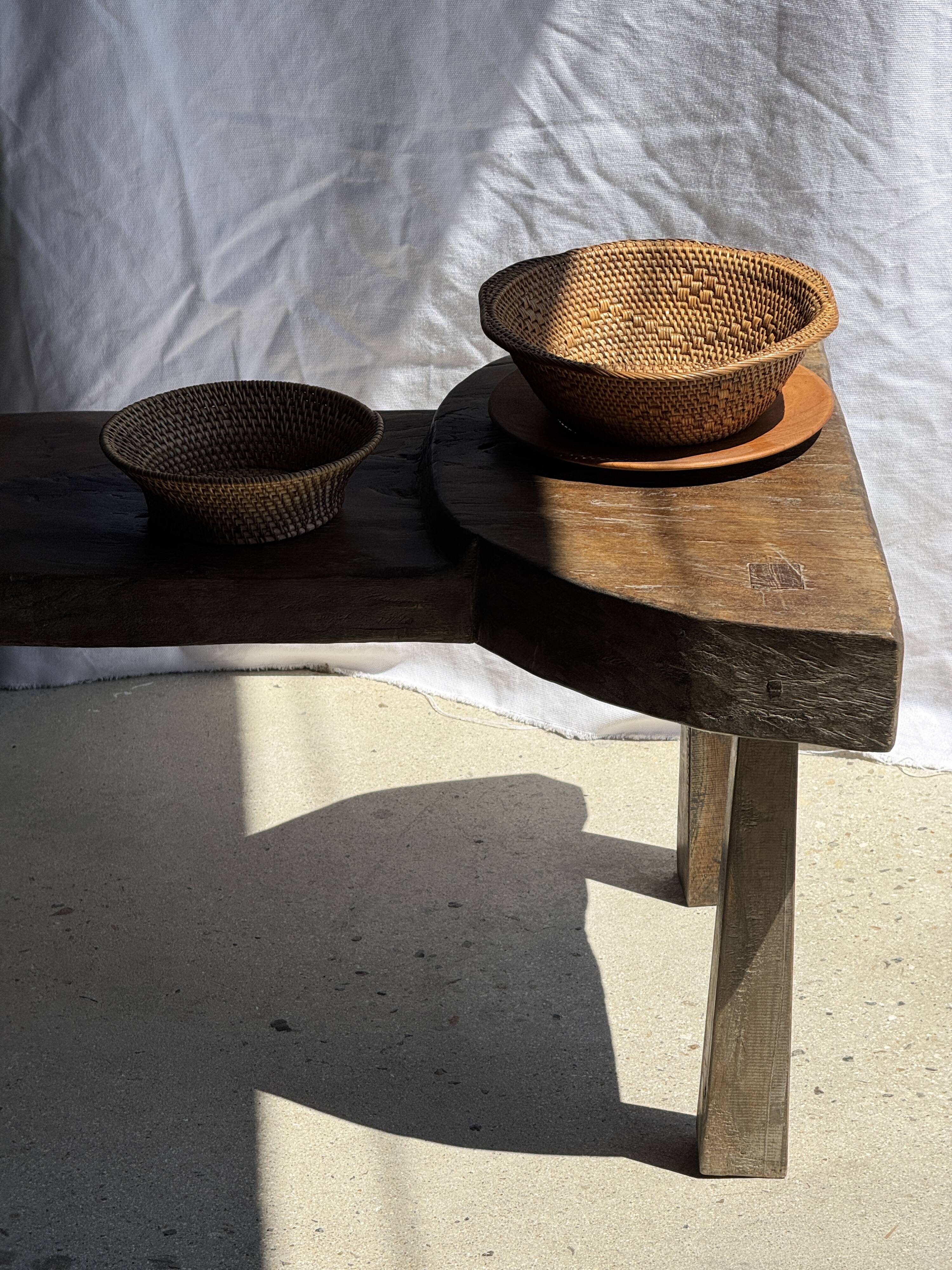 Small flared bowl made of woven Indonesian rattan D20 H6