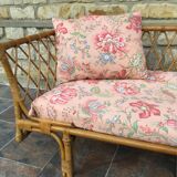 1950s rattan chaise longue sofa