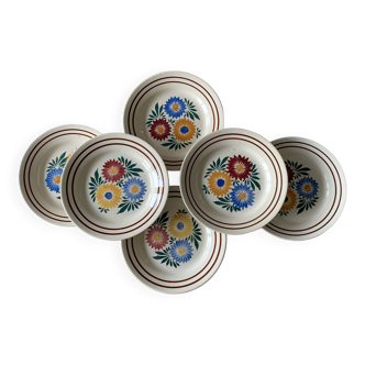 6 old earthenware dinner plates from Choisy-le-Roi