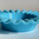 Vintage blue opaline glass ashtray