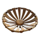 Art deco fruit bowl in olive wood