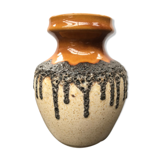 Ancien vase céramique beige marron