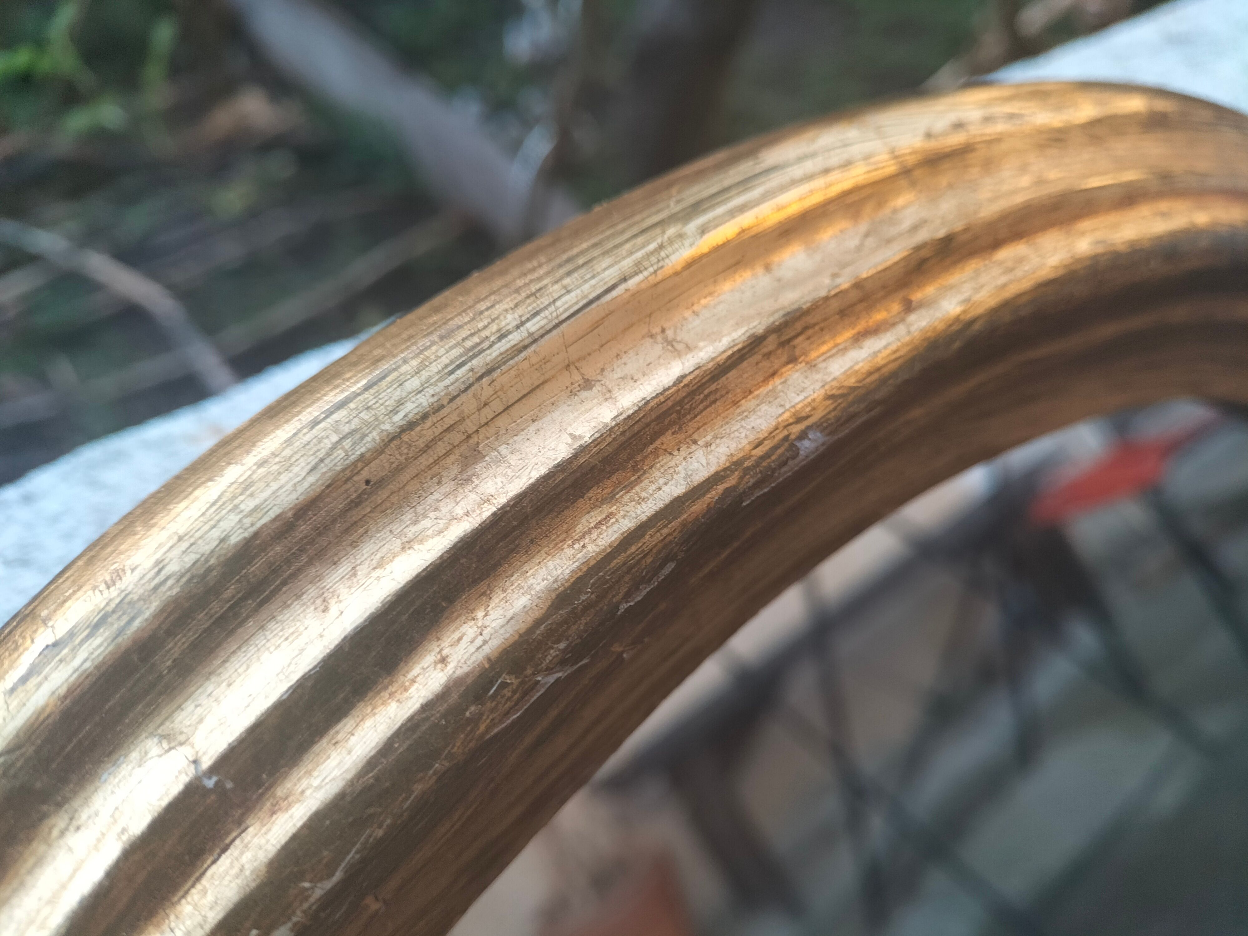 Round golden mirror, 46 cm