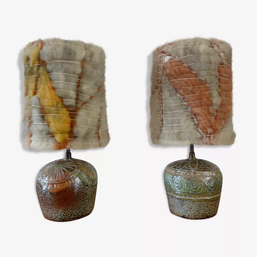 2 vintage ceramic lamps 50s 60s