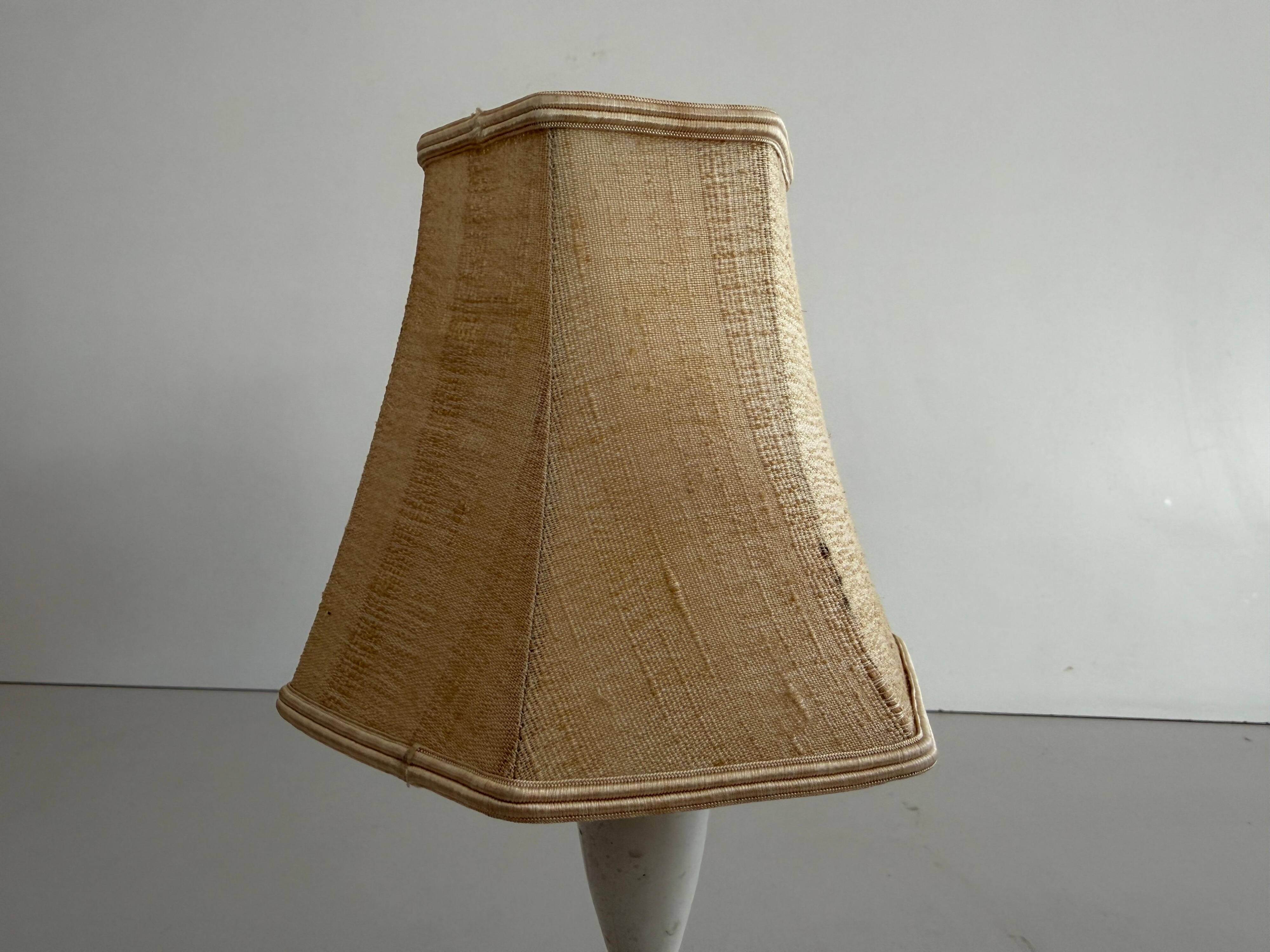 Paire de lampes de chevet du milieu du siècle en laiton et abat-jour en tissu, années 1960, Allemagne