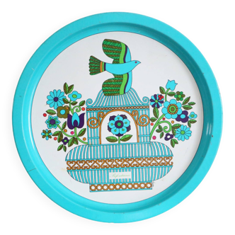 Beautiful Préfontaines Edery tray, in metal, vintage