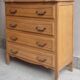 Louis XV style chest of drawers, in blond wood, vintage 60s