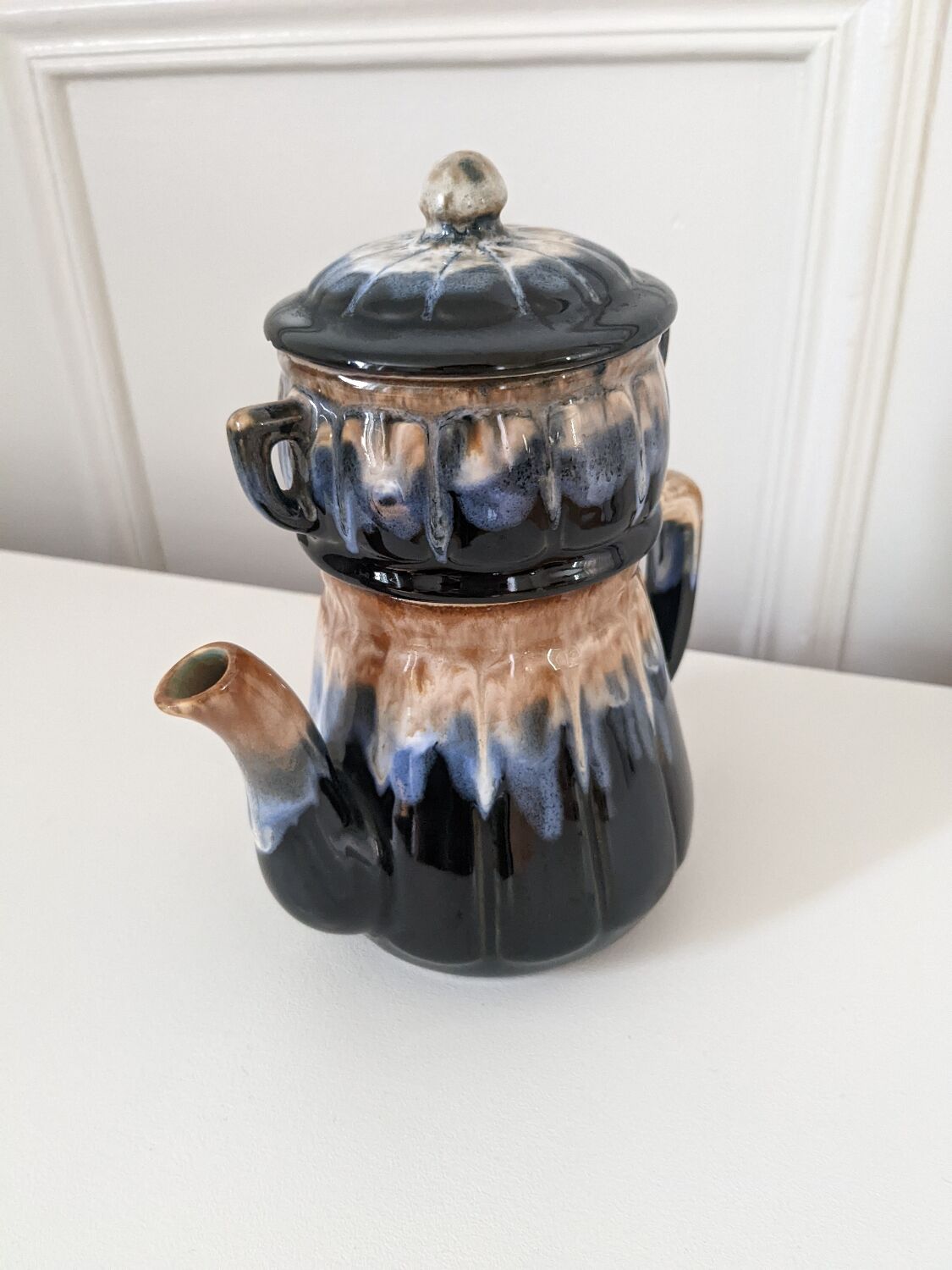 Glazed stoneware coffee maker