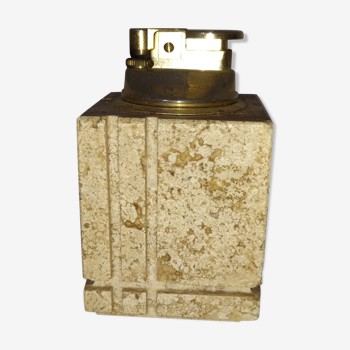 Briquet en travertin et laiton  1960/1970 italie