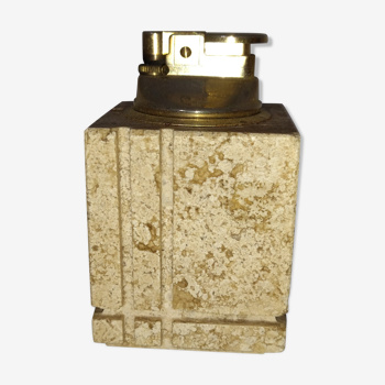 travertine and brass lighter 1960 1970 italy