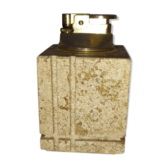 travertine and brass lighter 1960 1970 italy