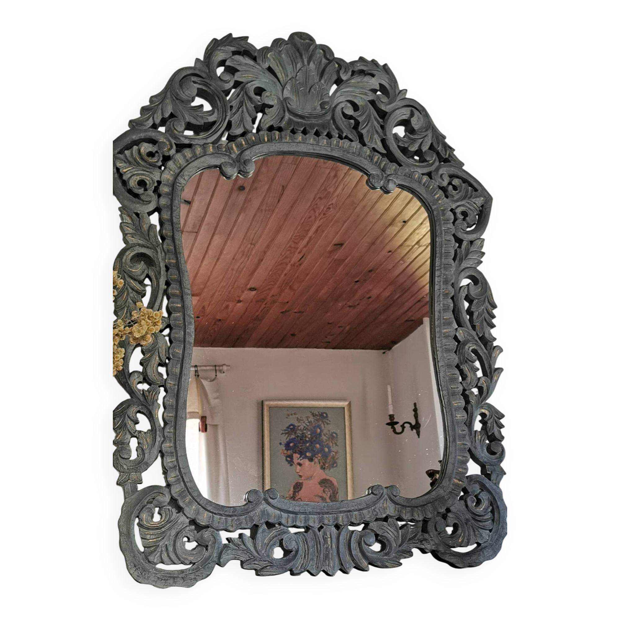 Miroir baroque en bois sculpté