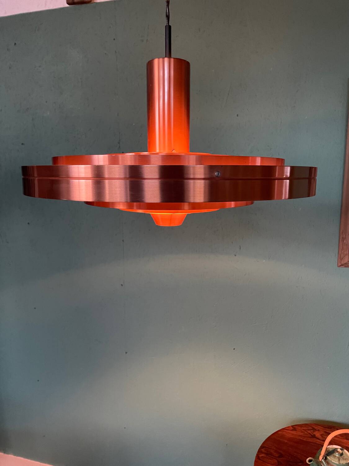 Vintage 1960s Fibonacci pendant in copper by Sofus Frandsen for Fog and Mørup