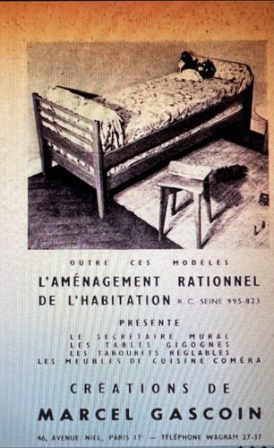 Daybed design Marcel Gasccoin daybed French Reconstruction 1950