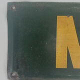 Plaque émaillée australienne “Men” verte et jaune
