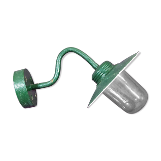 Farmyard lamp, or workshop lamp, gooseneck and shell globe