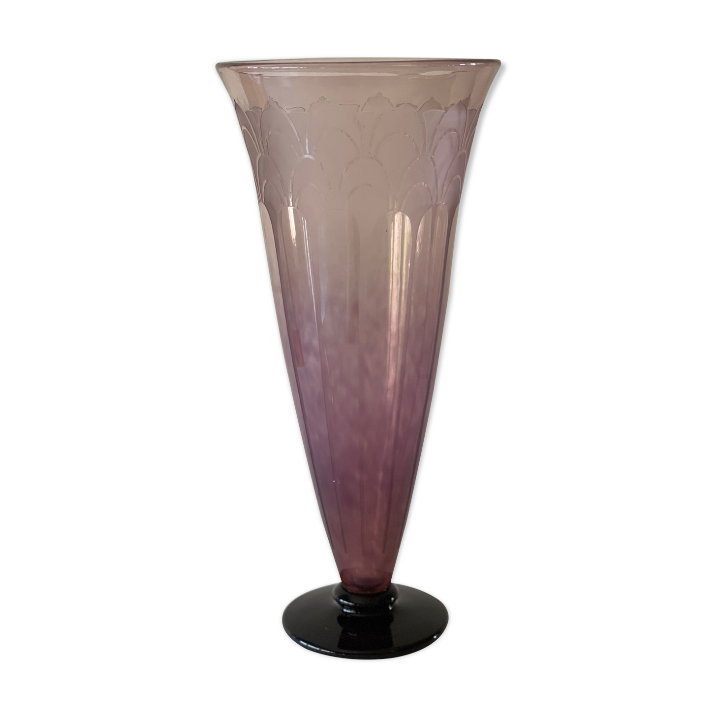 Vase cornet art déco Le verre français