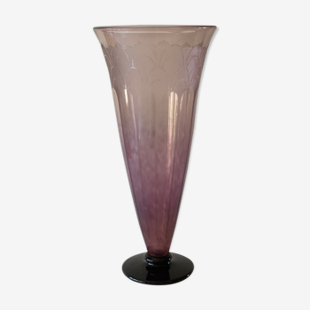 Vase cornet art deco The French glass
